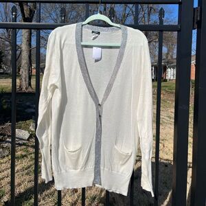 J Crew Metallic Trim Cardigan Sweater